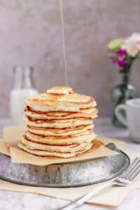 Pancake stack with syrup