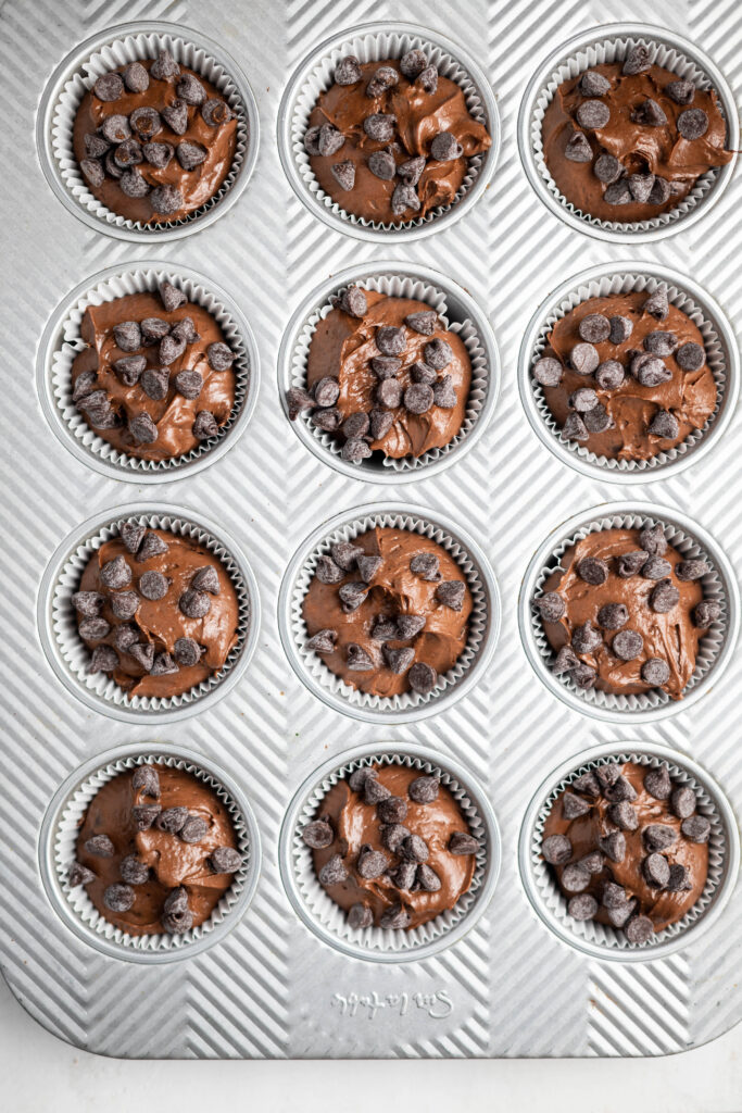 Double Chocolat Muffins in Muffin Tin