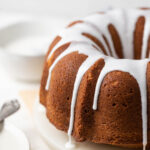 Vanilla bundt cake with glaze
