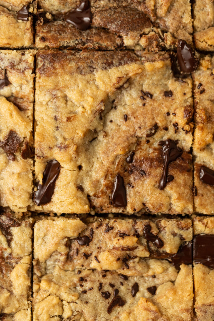 Close up of cookie bars